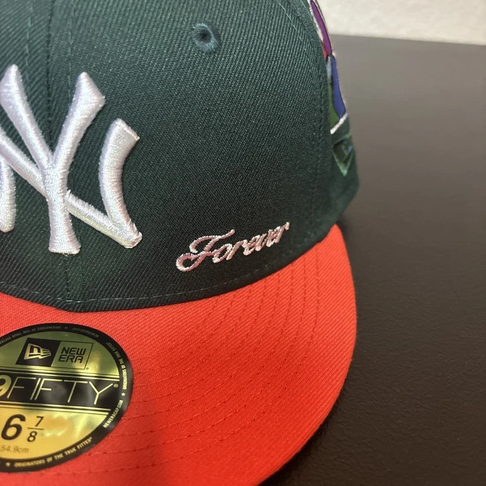 Jae Tips New Era collab Yankee, Green crown, Orange Brim, Pink UV size 6 7/8 kid